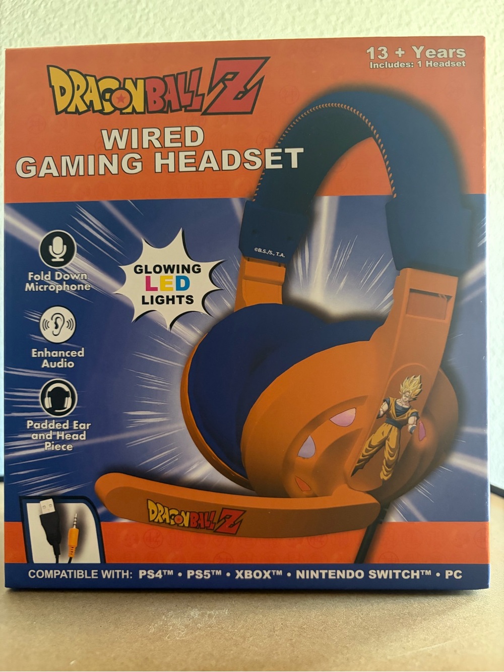 Wired Gaming Headset in Orange & Blue